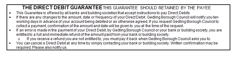 Gedling Leisure Direct debit guarantee image